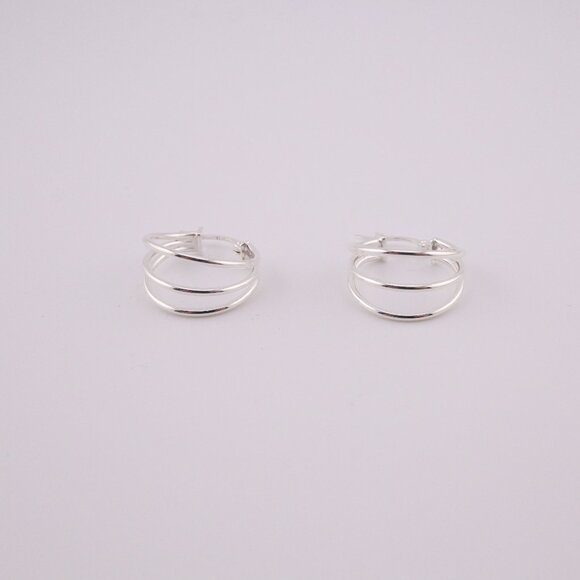Women's Sterling Silver Multi-Hoop Dangle Earrings Statement Jewelry ** - Picture 1 of 10